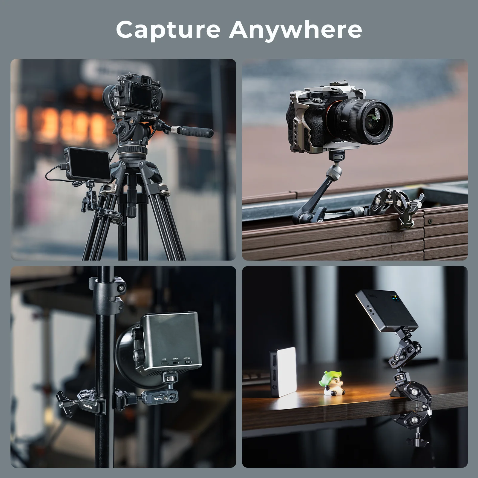 Zacisk w kształcie kraba SmallRig z gwintowanymi otworami 1/4"-20 Maksymalny zakres mocowania 50 mm do kamery akcji do zdjęć na biurku wideo na świeżym powietrzu 5319 — zdjęcie produktu 6