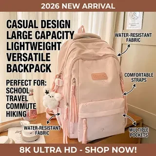 2026 New Upgrade Large Capacity Children's Backpack For Girls Primary And High School Students Double Shoulder Bag School Suppli