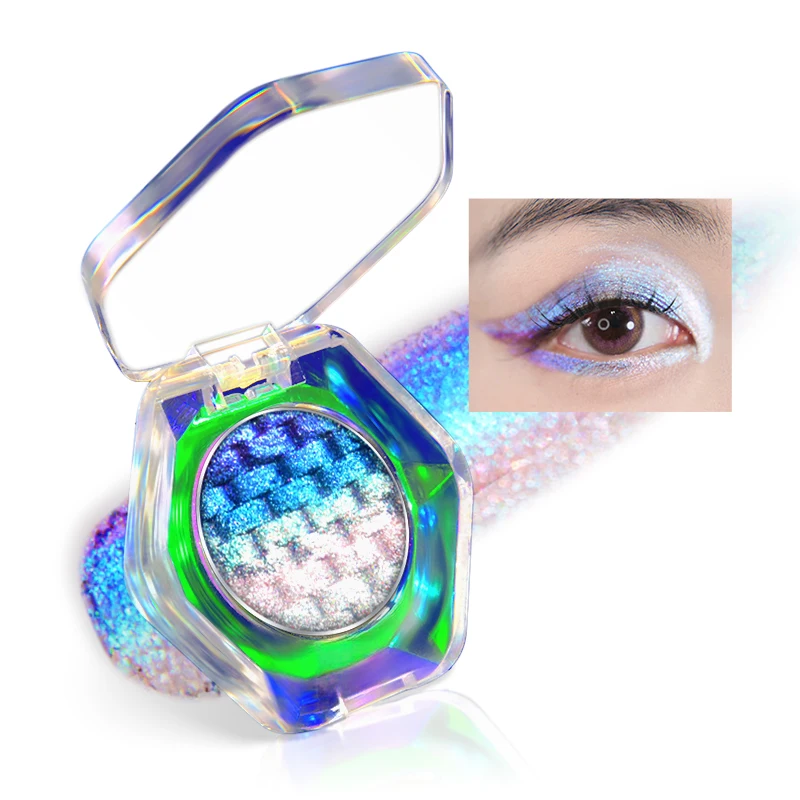 

CHARMACY Rainbow Duochrome Eyeshadow New 5 Colors Shimmer Multichrome Long-lasting Eye Shadow Cosmetic Makeup for Women