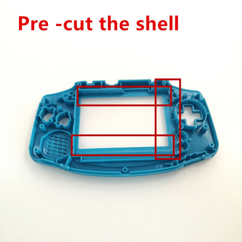 Kit de LCD de retroiluminación IPS V2, carcasa precortada con botones de colores para consola Gameboy Advance, 10 niveles de brillo