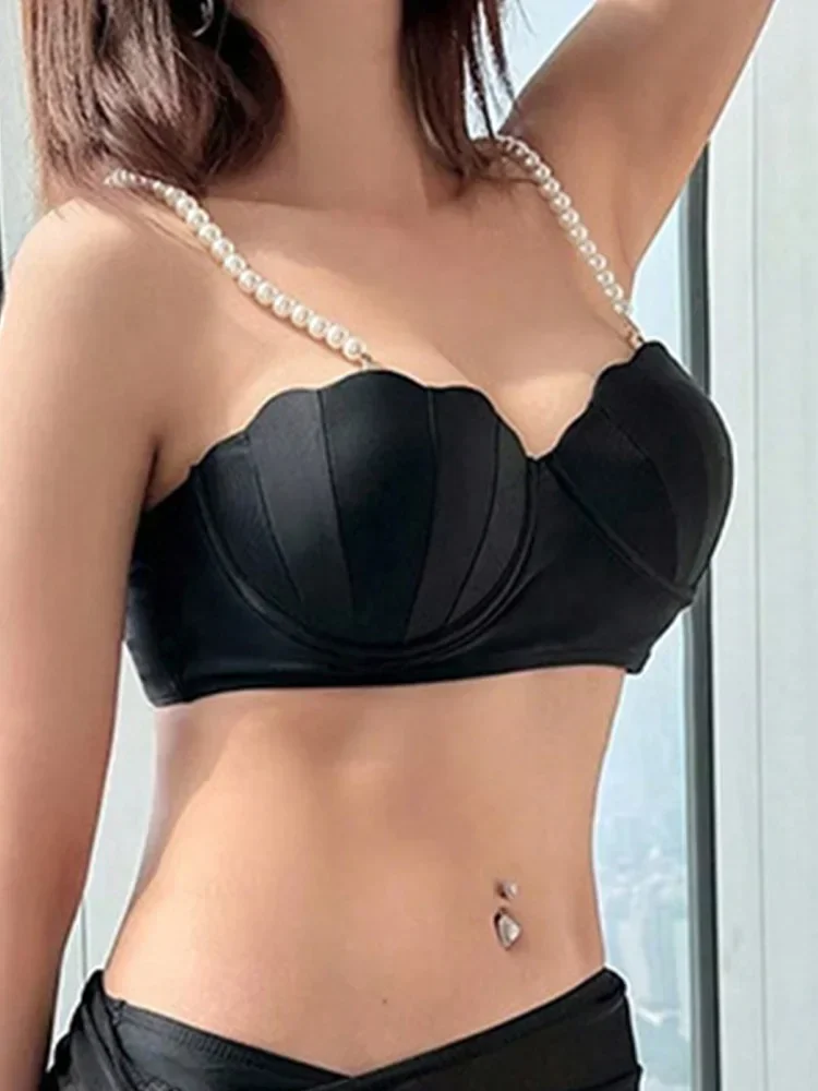 セクシーバックレスベストビキニメッシュスカート3点セット レディース 無地 スプリット水着 ハイウエストビーチビキニ 2024新作 サマービキニセット