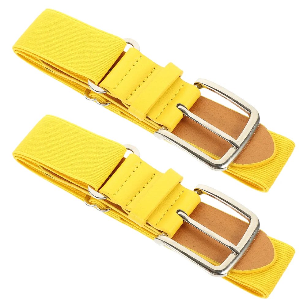 2 Pcs Elastic Baseball Belt Men's Belts Golden Mens Yellow Black Royal Softball Socks and