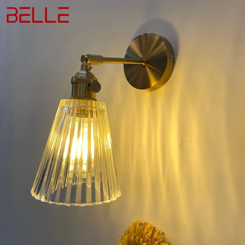 

BELLE Nordic Brass Wall Lamp Indoor Living Room Bedroom Bedside Lamp Modern Hotel Corridor Hallway Wall Lamp