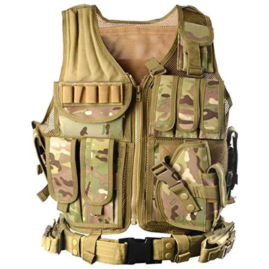 

vAv YAKEDA Tactical Vest Outdoor Ultra-Light Breathable Training Airsoft Vest Adjustable for Adults
