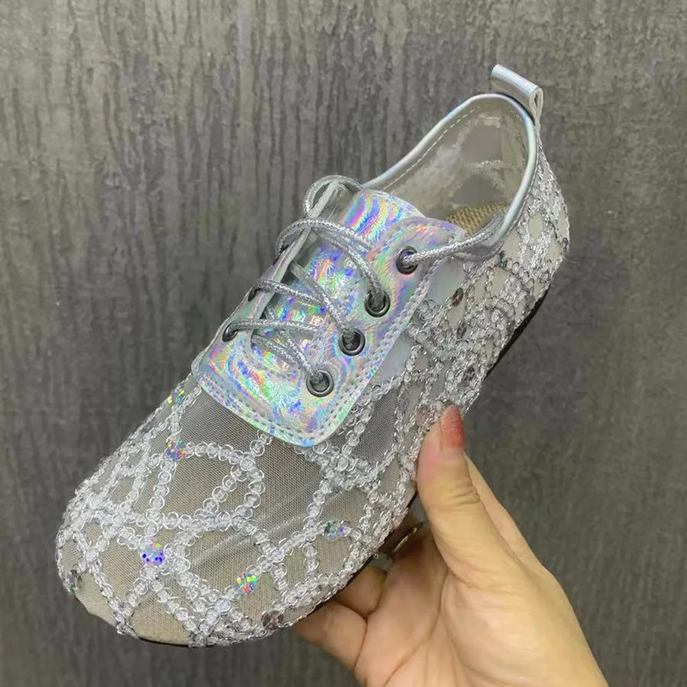 Summer Women Flats Shoes Sequins Design Casual Fashion Women Sandals Plus Size Women Shoes