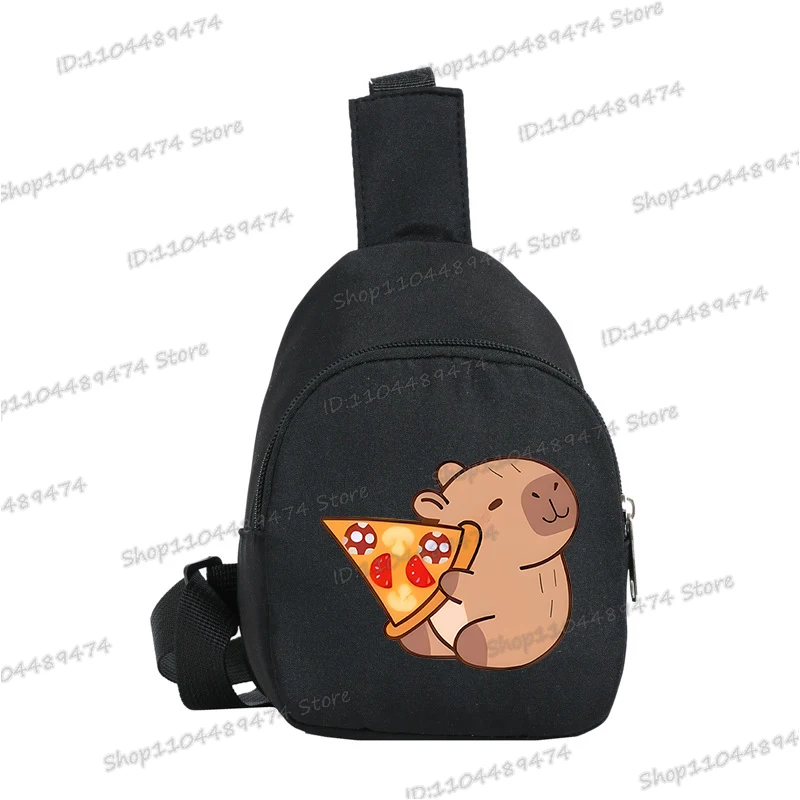 الكرتون كابيبارا حقيبة الصدر لصبي فتاة مضحك الحيوان كابيبارا طباعة في الهواء الطلق حقيبة ساعي الاطفال محفظة نسائية للعملات المعدنية حقيبة كروسبودي الموضة