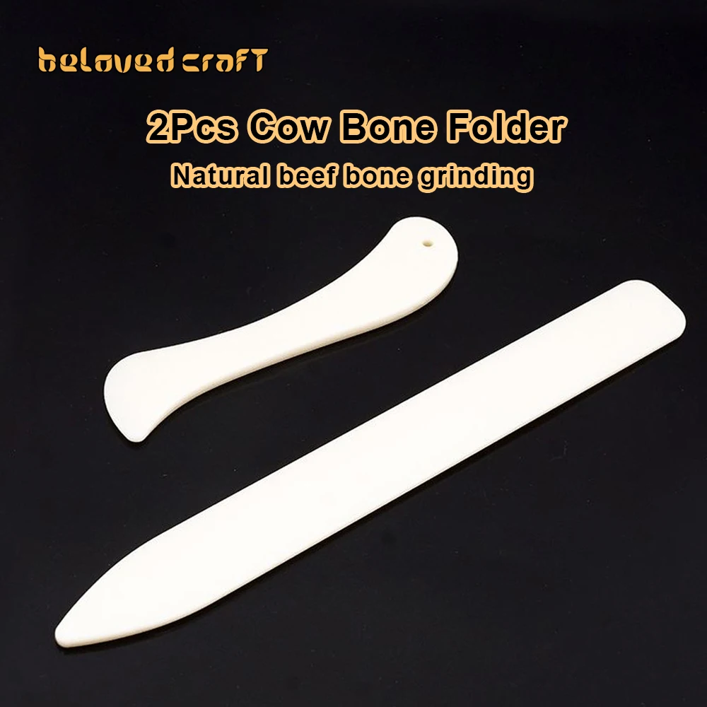 

BelovedCraft 100% OX Bone Real Cow Bone Folders Leather Tools Scoring Folding Creasing Paper Edge Bookbinding Stain Removing