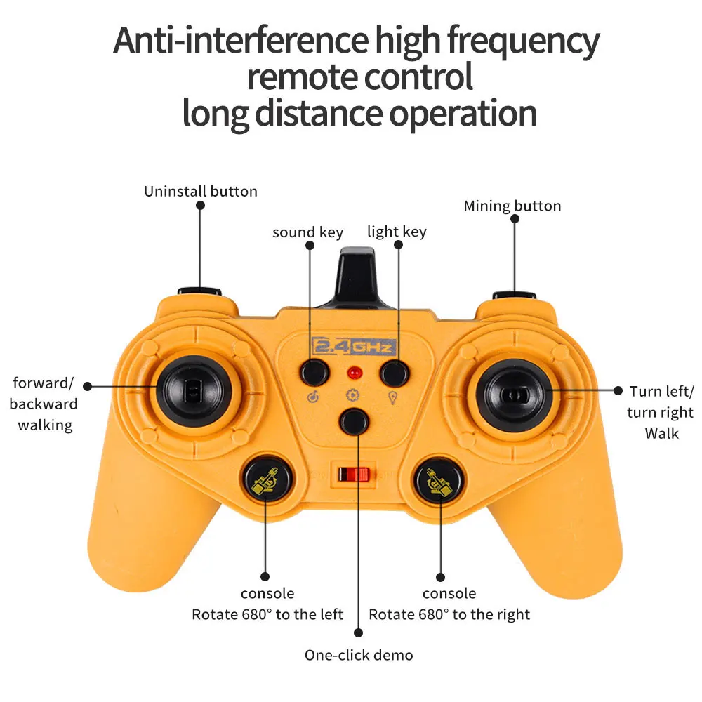 2.4G RC Car Alloy zdalnie sterowana koparka samochód zabawkowy zabawki dla dzieci pojazd inżynieryjny ciężarówka gąsienicowa spychacz prezent na