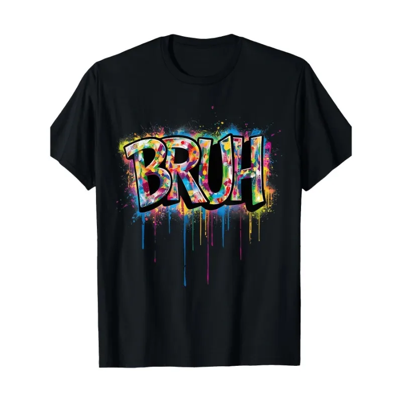 

Bruh T-Shirt Graffiti Graphic Tee Funny Meme Quote for Men Women Streetwear Summer Casual Outfit Gift for Him Her