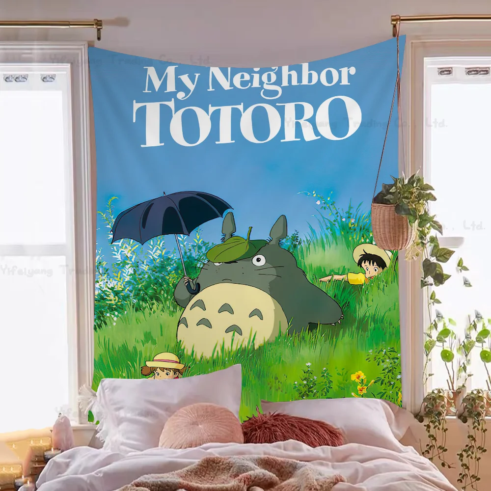 Hayao Miyazaki – tapisserie murale imprimée du film animé Totoro, grande tapisserie murale, Art, Science-Fiction, décoration de maison, couverture, 1 pièce