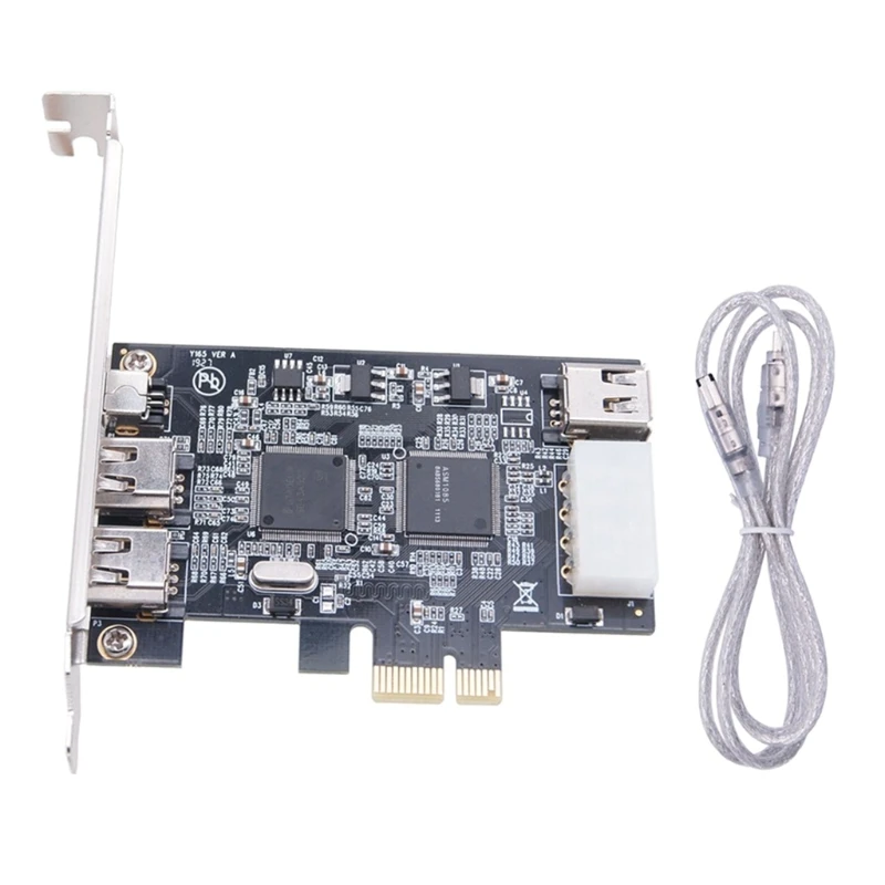 DN59 VT6308P Pcie Video Capture Firewire Card 3x 1394A /+4Pin High Transmission Rate Low Power Consumption Plug for Play