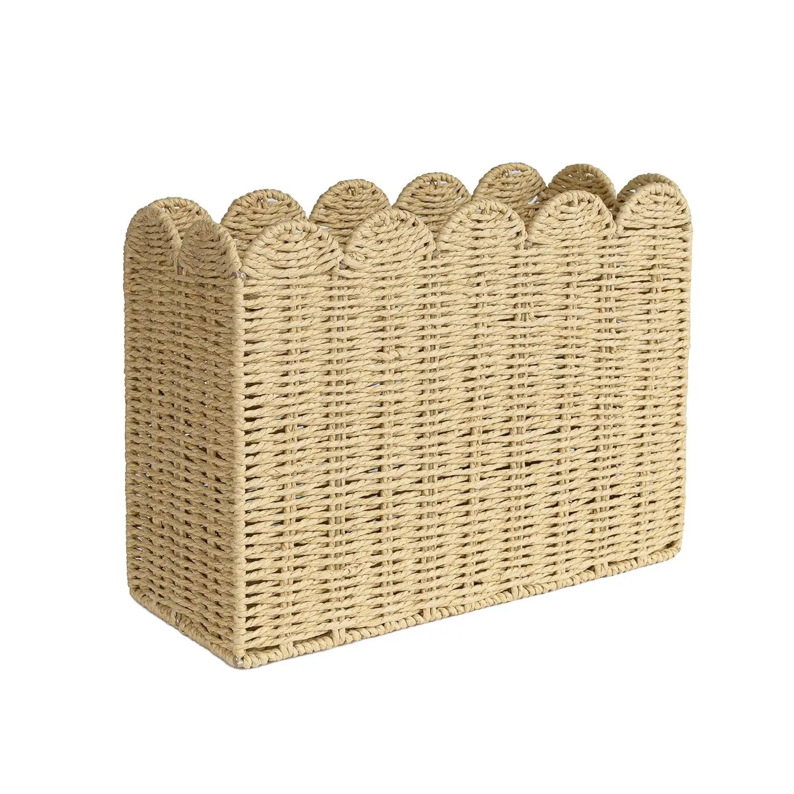 

Woven Basket,Sturdy,Large Capacity,Portable,Organizer Sundries Basket Storage for Newspaper Living Room Books Magazines Clothing