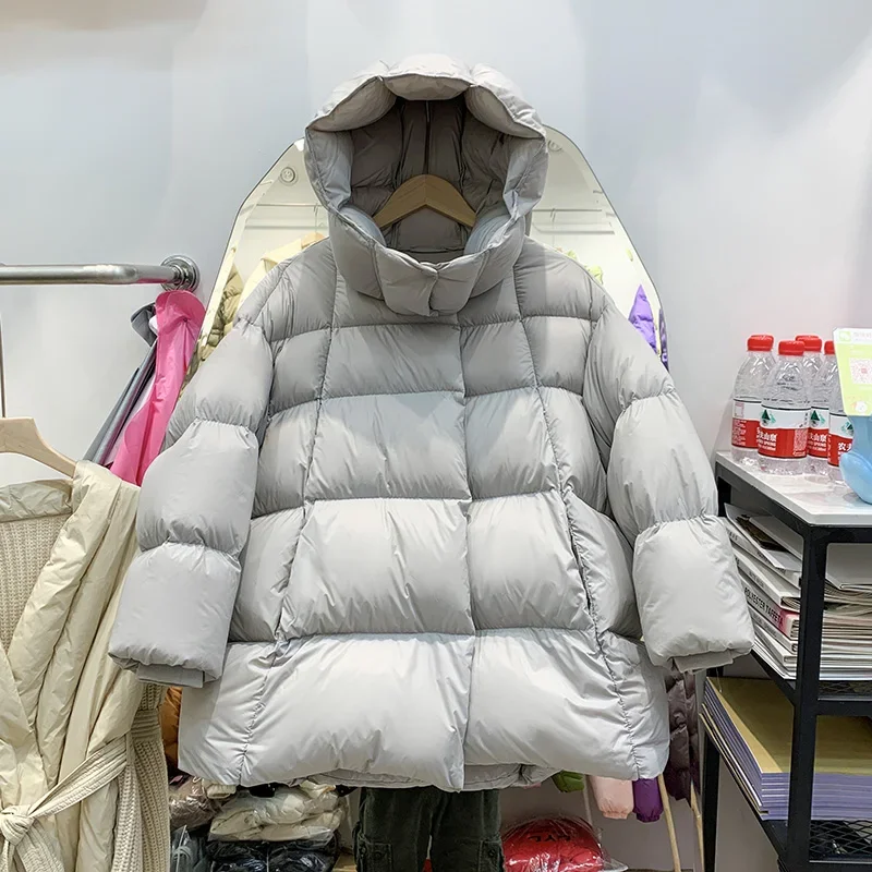 Down Jacket Women Outerwear Female Demure White Duck Down Coat Lady Warm Puffer Jacket 2024 New European American Fashionable