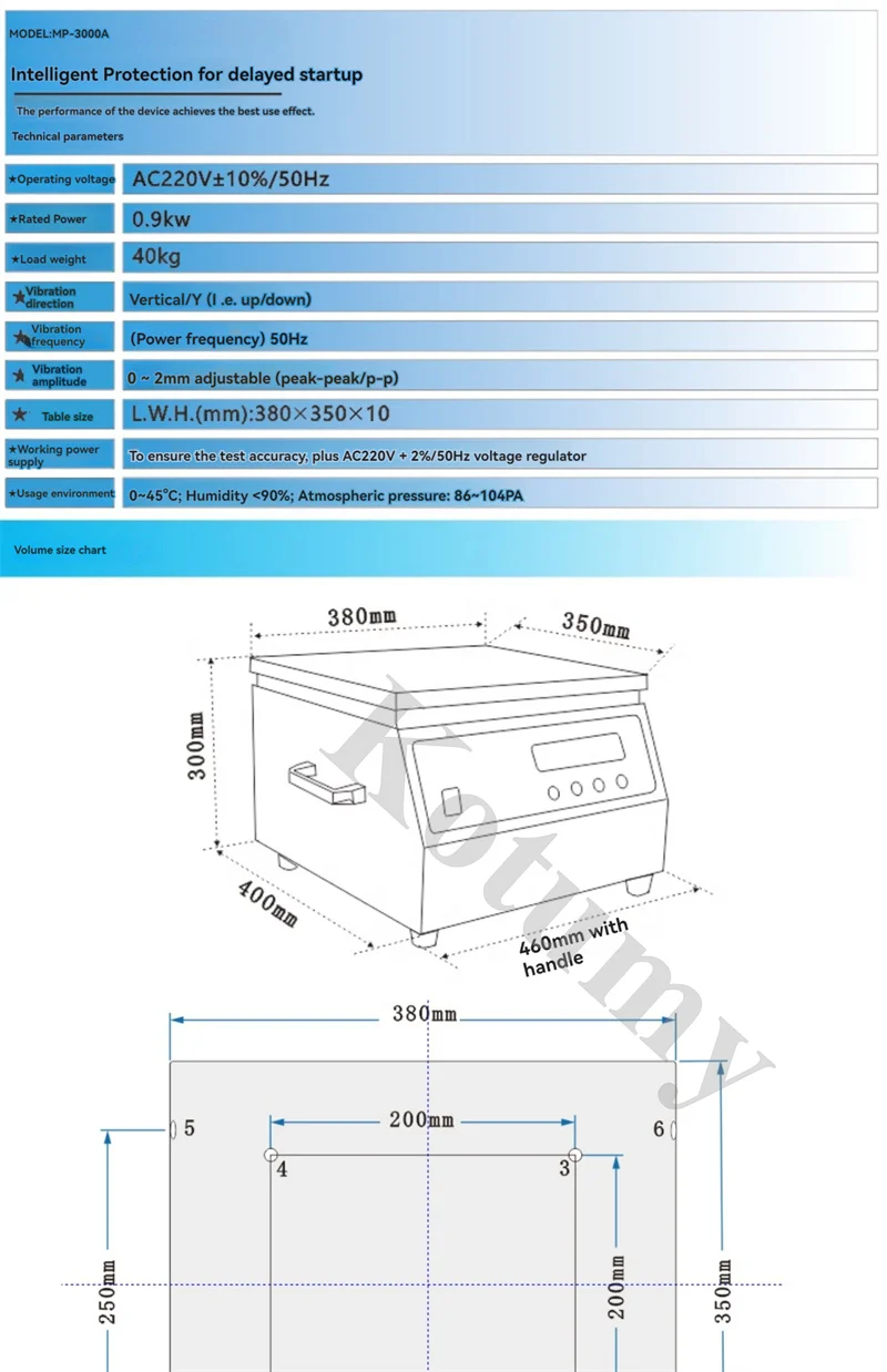 220V 110V vibration test bench / stereo vibration tester MP-3000A / power frequency vertical vibration table 40kg/60kg