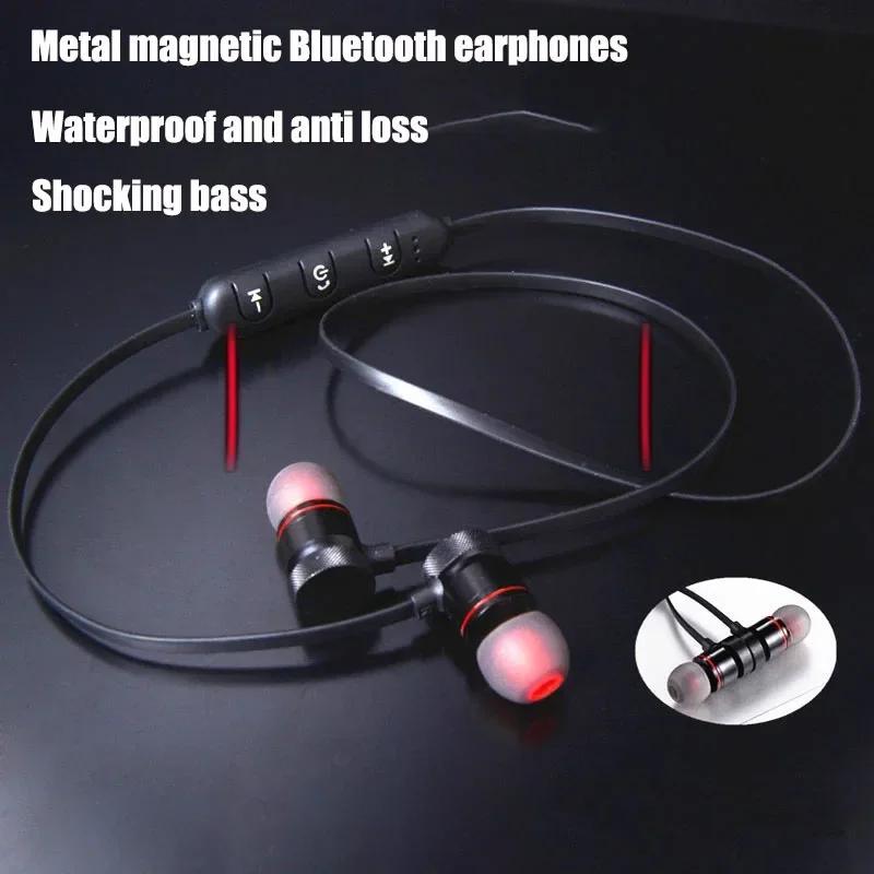 Wireless Binaural Stereo Sports Bluetooth Headset Ear Hanging Running Super Long Standby Magnetic Suction Head Neck Hanging Neck