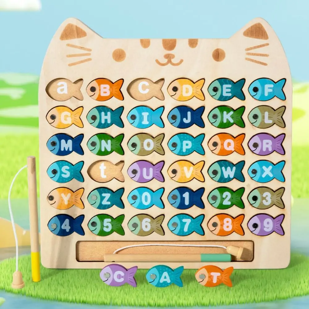 المغناطيسي التعليمية الطفل الصيد سهلة مونتيسوري الأبجدية الصيد مجموعة الملونة الكرتون عدد لعبة الصيد لعب طفل اللعب #4