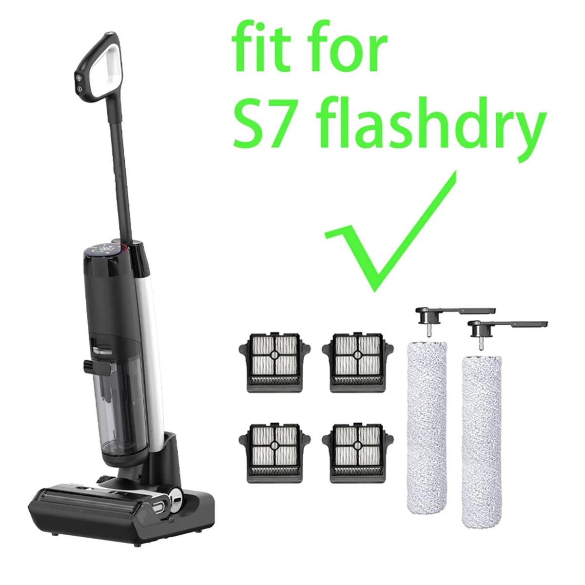 FZFZ 6 個交換部品フロアワン S7 フラッシュドライウェットドライ掃除機アクセサリーローラーブラシ Hepa フィルター