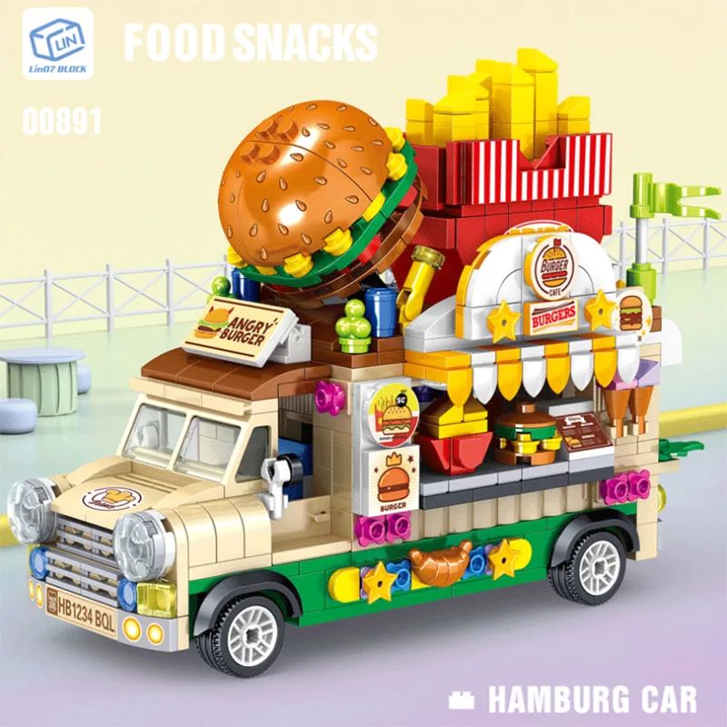 

638PCS Building Blocks Model Bricks DIY Hamburg Car Food City Truck For Adult Boys Girls Friends For Children Kids Toys Gifts
