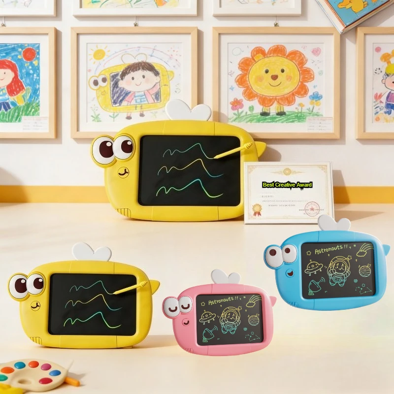 Placa de escrita de abelha das crianças brinquedos de desenho colorido bebê graffiti brinquedos em movimento escrita suave diversão quebra-cabeça iluminação papelaria