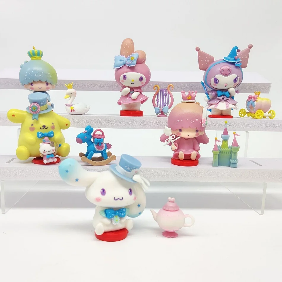 12 szt. Nowe Sanrio Blind Box Kawaii Kuromi Cinnamoroll My Melody Figurki Lalki Niespodzianka Zabawka dla Fanów Prezent 12 Losowych Stylów