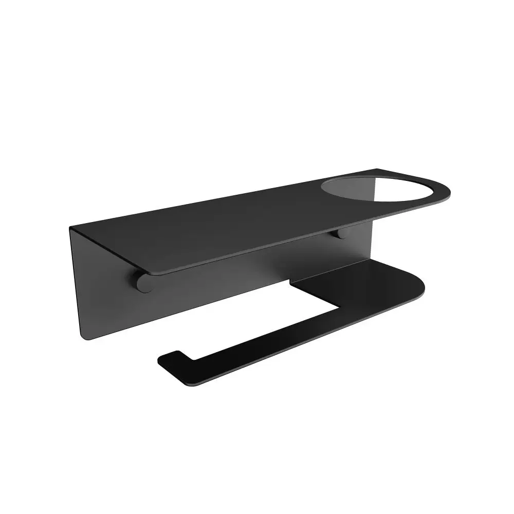 حامل ورق المرحاض من الفولاذ الكربوني يُثبت على الحائط، حامل ورق المرحاض المريح المقاوم للرطوبة والغبار، حامل مناديل المرحاض للمنزل #3