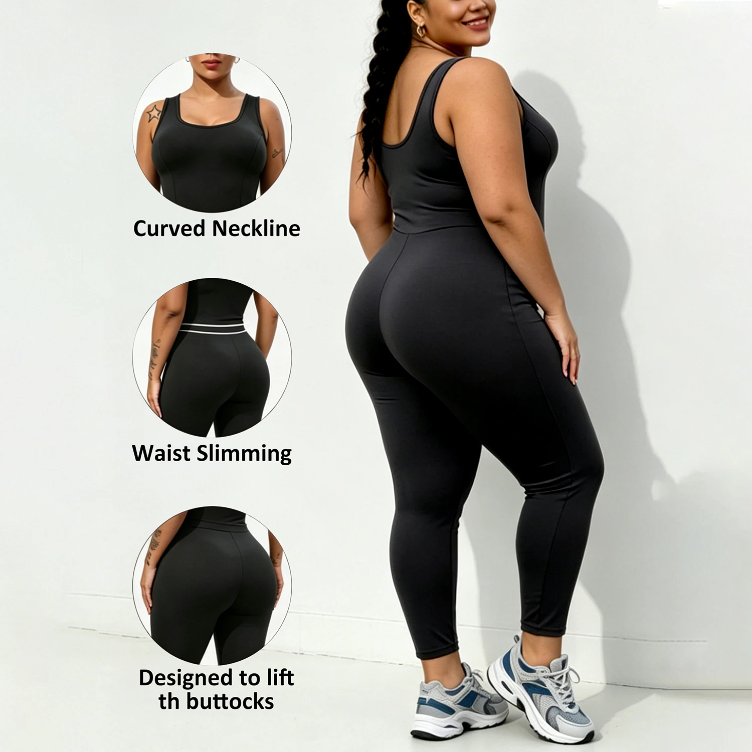 Bodycon One Piece Bodysuit Pants Mock Neck Jumpsuit Bodycon Jumpsuit Fitted Black Jumpsuit main image 4
