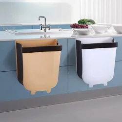 Katlanır çöp kutuları mutfak için çöp tenekesi katlanabilir araba çöp kutusu duvara monte Trashcan banyo tuvalet atık depolama kova