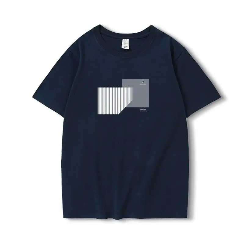 Modern Minimalist Geometric Print Men's Casual T-Shirt With Soft Comfortable Fit For Everyday