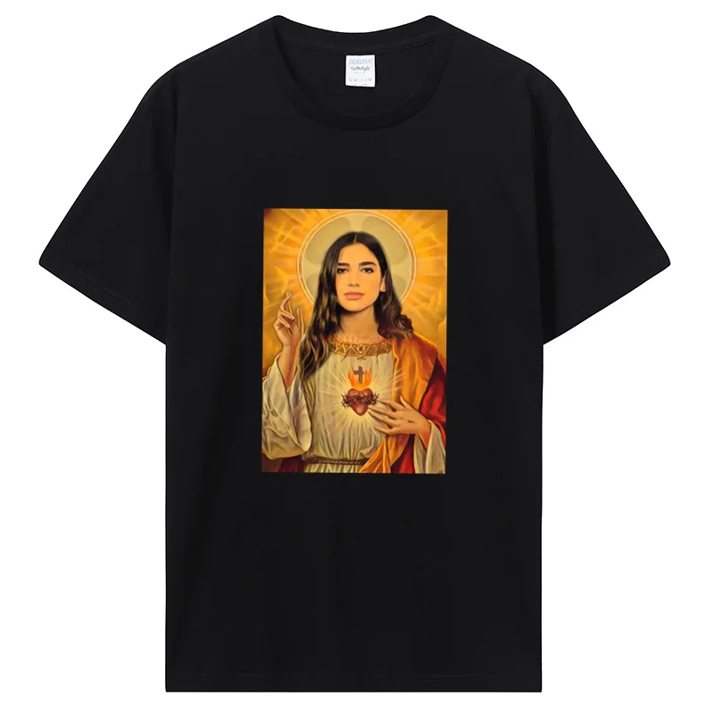 Men Cotton Graphic Tshirt Introver T-Shirt For Dua Lipa Jesus T Shirt Unisex Tops Tees Men's Clothing Streetwear