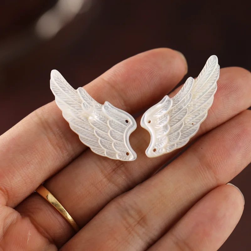 

Серьги-бусины в форме крыльев из натурального камня ручной работы 33x14x2 мм 3,5 г, аксессуары для изготовления ювелирных изделий своими руками для женщин