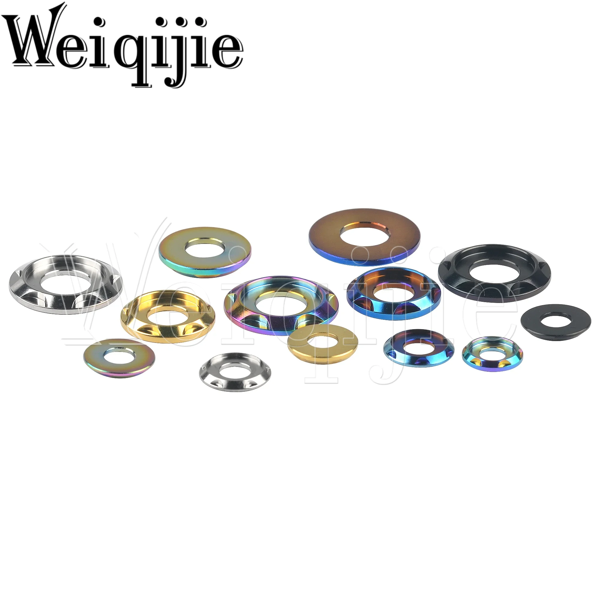 Weiqijie Titanium Washer M5 M6 M8 M10 Step Gasket for Bicycle Motorcycle Car Fancy Decorative Washer