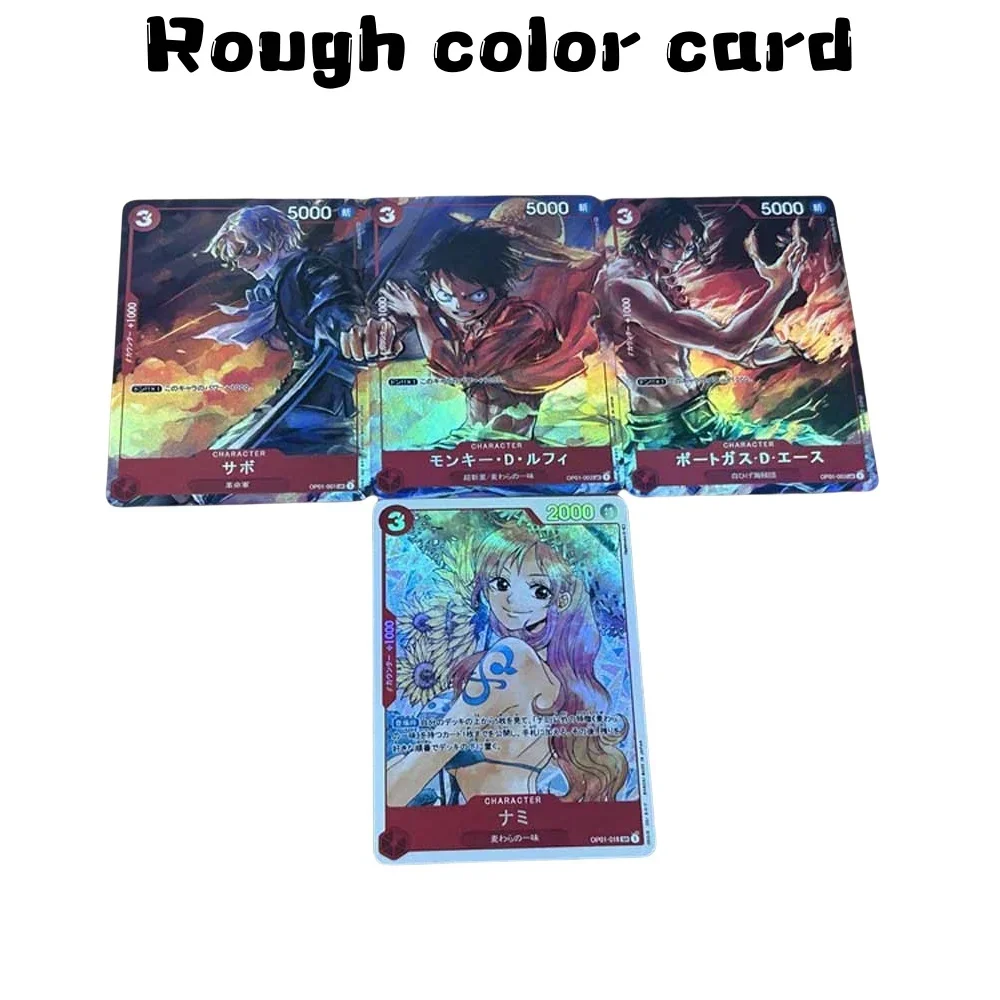 DIY ONE PIECE Monkey D. Luffy Portgas·D· Ace Rough Flash Card Anime Peripheral Game Collection Card Holiday Gift for Children