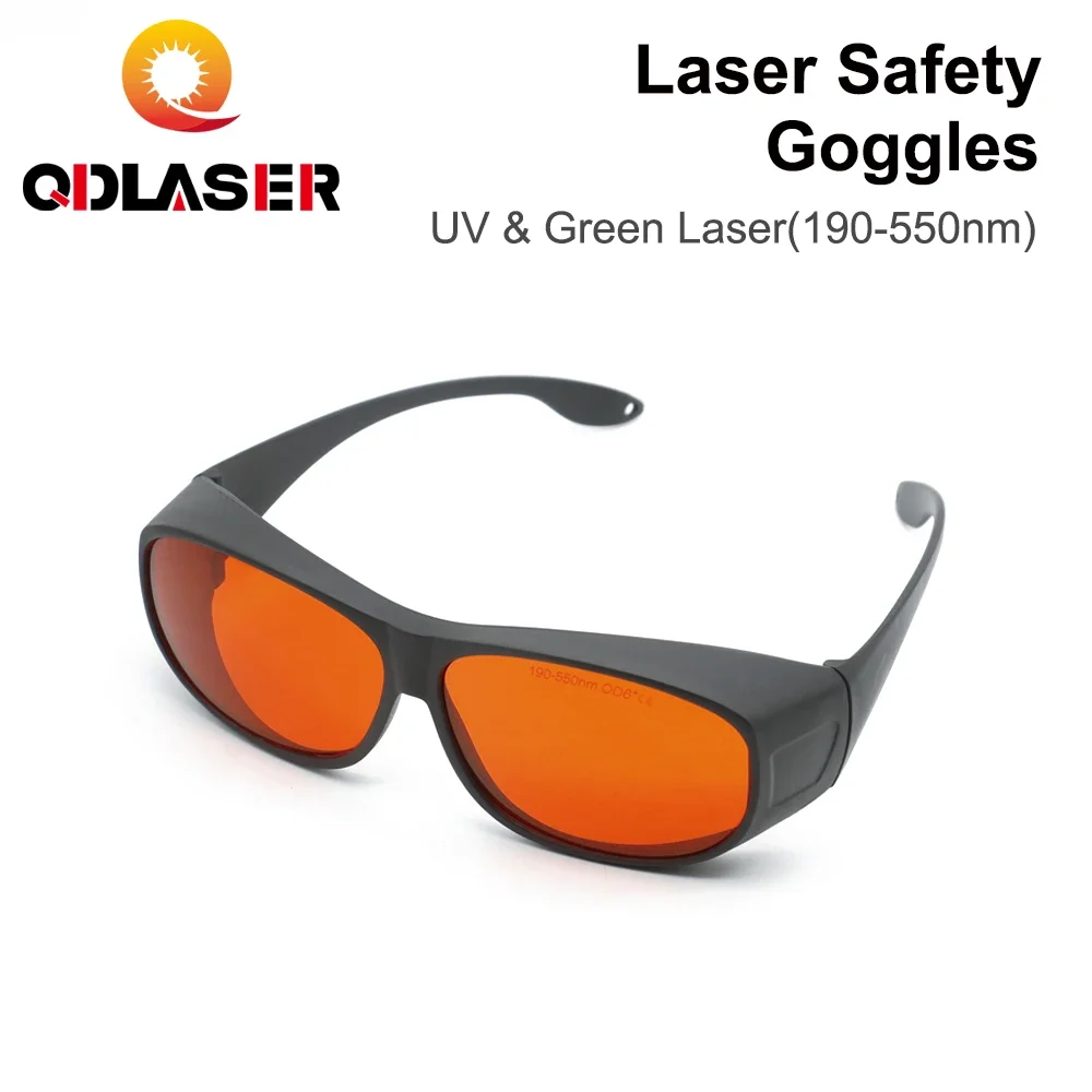 QDLASER 355nm نظارات السلامة بالليزر UV نوع C OD6 + 190-550nm نظارات واقية للنظارات الواقية لآلة الليزر UV