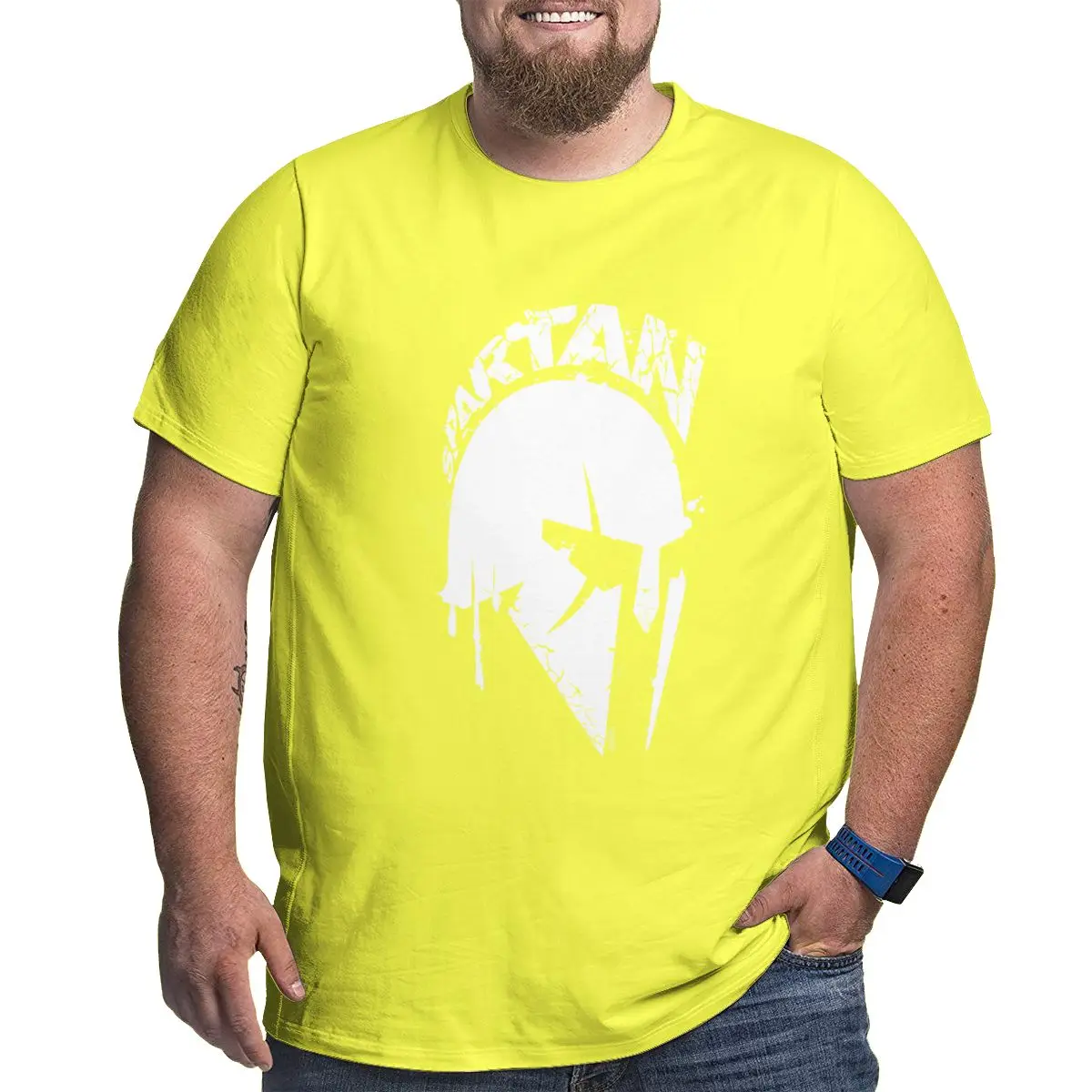 

Funny Graphic T Shirts for Big and Tall Man Cotton Short Sleeve Plus Size Top Tees Big Size Men's T-shirt Yellow 1X-6X Clothing