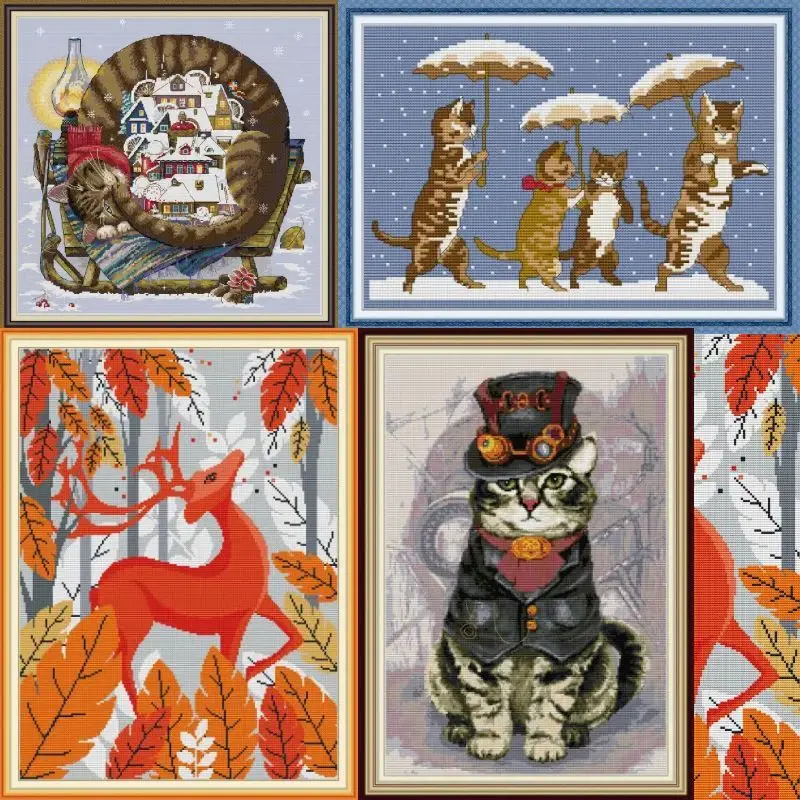 

Животные HHDA23-Soulgift Набор для вышивки крестом с предварительной печатью Easy Pattern Набор для вышивки ткани с штампованной формой Аиды-прост, чтобы следовать на рекомендую