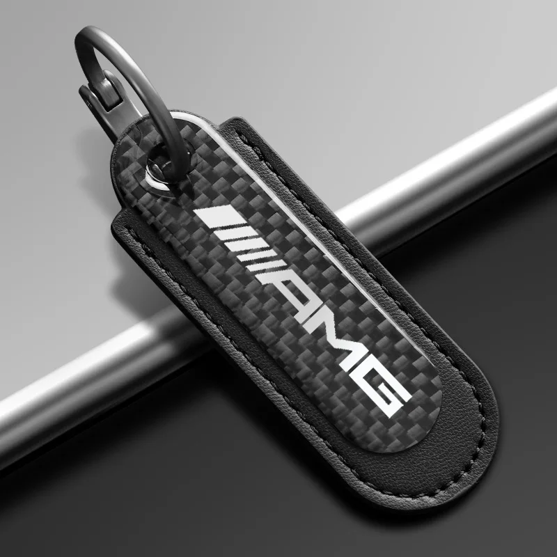 Car High Quality Carbon Fibre Keychain Creative Car Keyring For Mercedes Benz AMG W124 W202 W203 W204 W210 W211 W212 Accessories