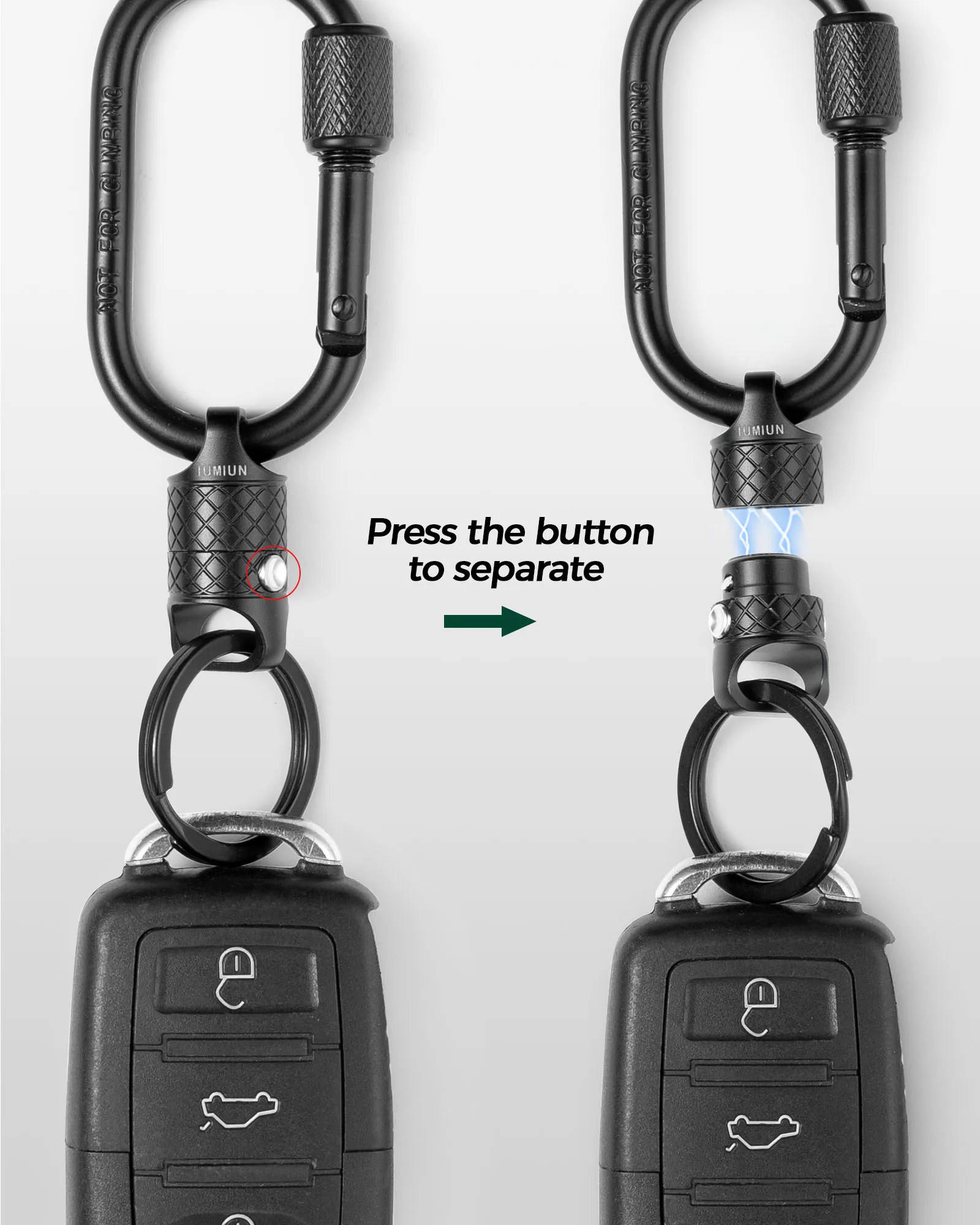 key clip Magnetic Quick Release Keychain,Detachable Magnet Carabiner Clip Pull Apart Key Chain for Men Women-Secure Lock System