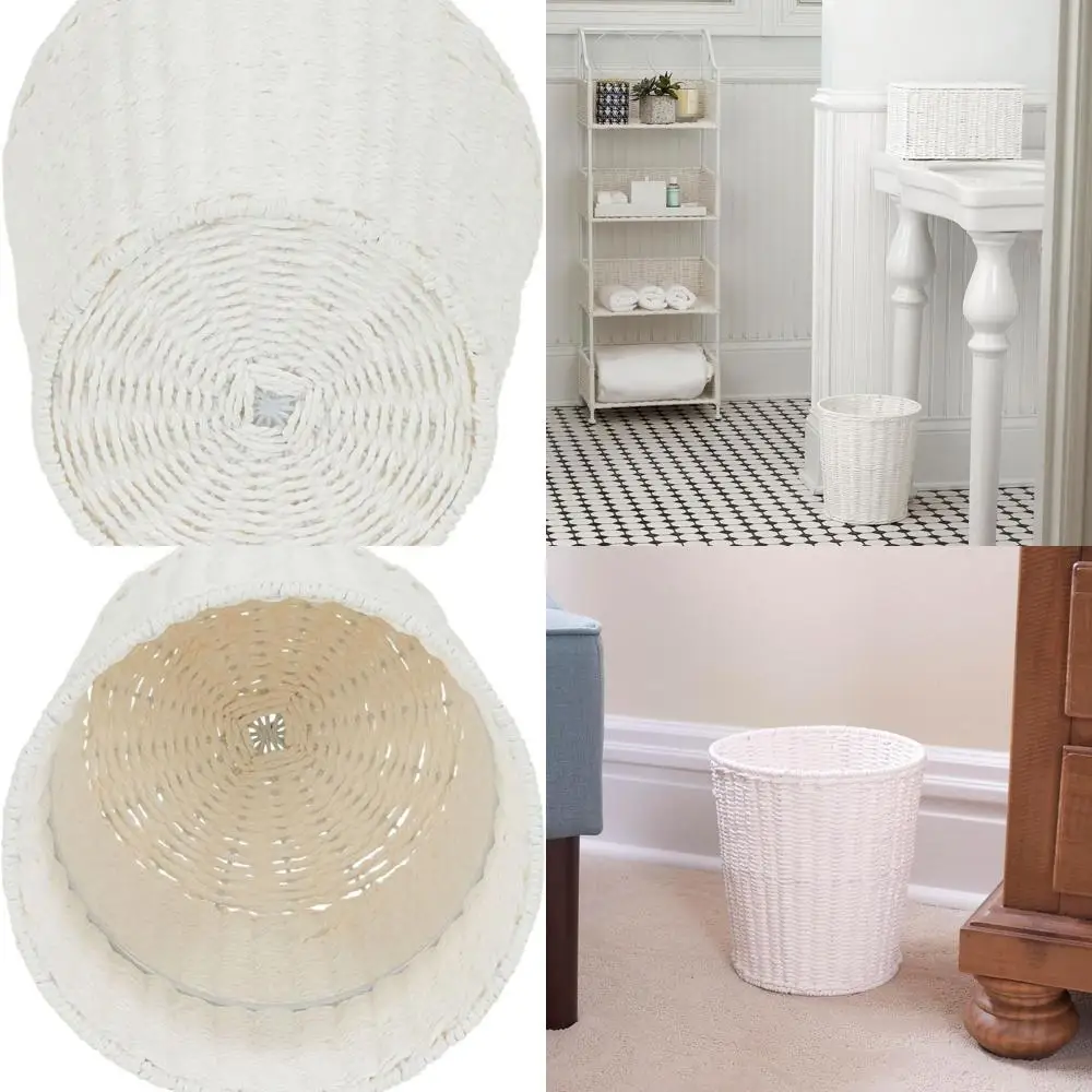 

Элегантная корзина для мусора из белой бумажной веревки для дома и офиса, ML-7192