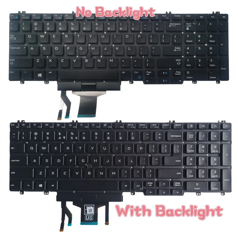 New For DELL Precision 3500 3501 3540 3541 Latitude 5500 5501 5510 5511 US Keyboard With Pointing Stick 0M25NK PK132FA1B01