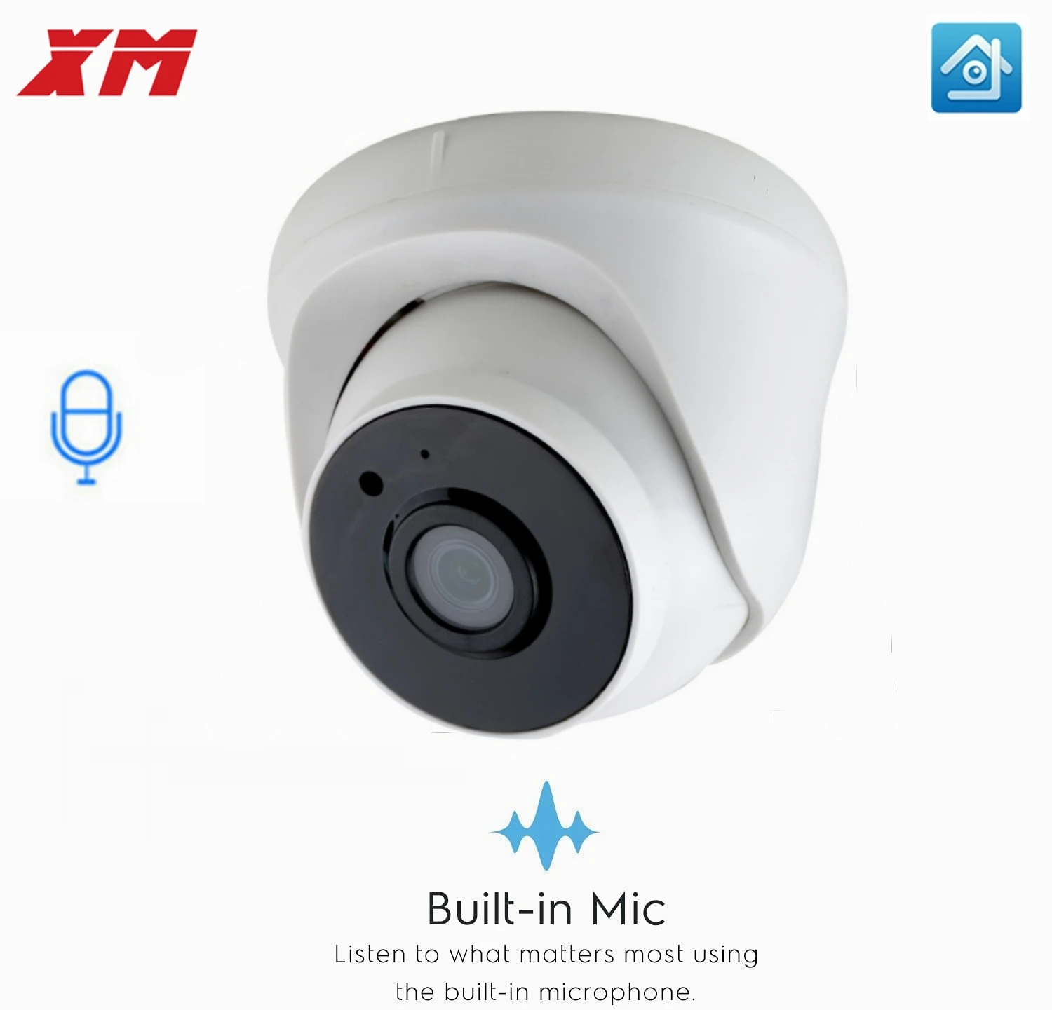 Imagem -03 - Xm-hd Câmera de Segurança Cctv ip Indoor Audio Dome Cam Lente ir P2p Rede Android Iphone Xmeye View 28 Milímetros 4.3 mp