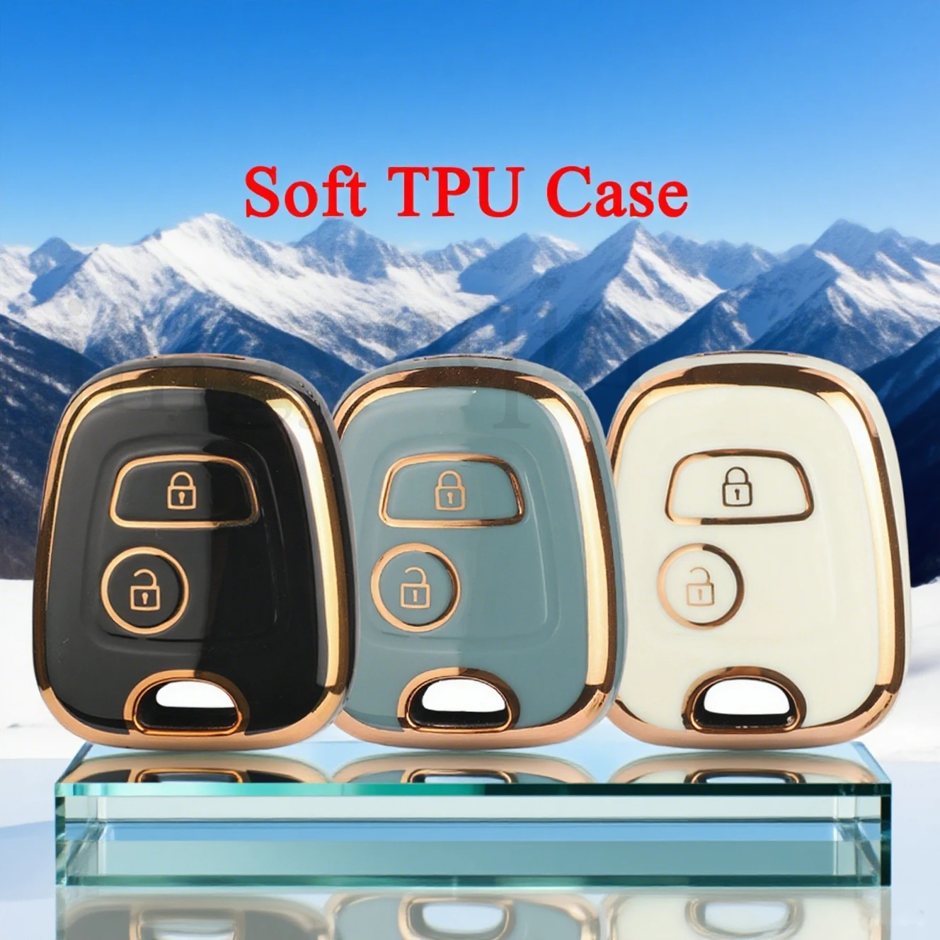 Jingyuqin 2BTN Custodia morbida per chiave intelligente in TPU per Toyota AYGO per Peugeot 106 107 206 207 307 per Citroen C1 C2 C3 C4 XSARA PICASSO