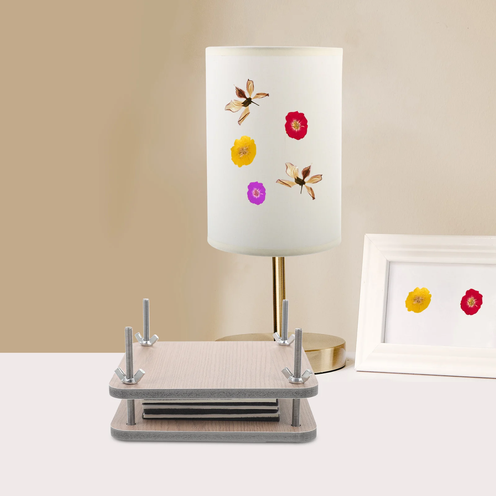 

1Set Flowers Press Kit Wooden DIY Flower Pressing Tool Efficient Plant Leaf Press Kit for Pressed Flower Art Nail Makeup