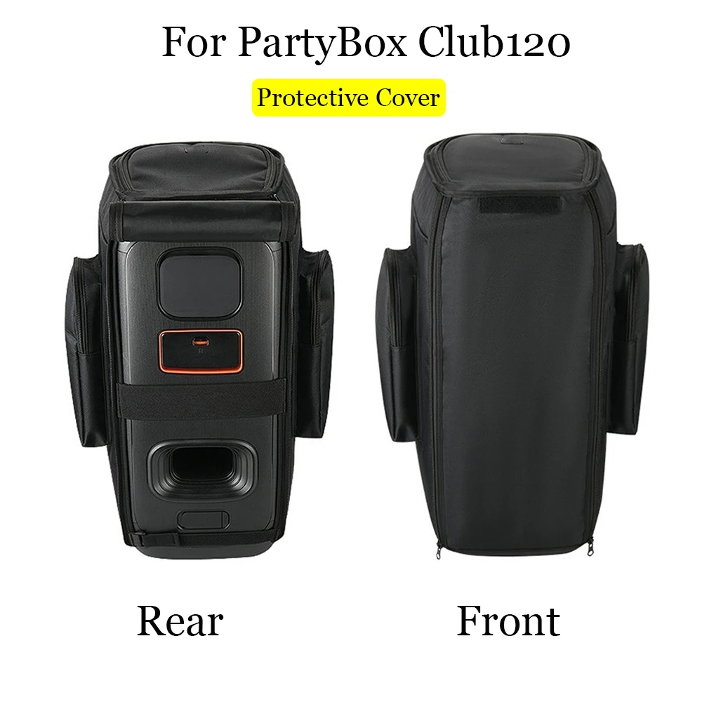 

Улучшенный защитный чехол для колонки с двумя карманами и эластичной лентой, пылезащитный чехол для колонки с двойной молнией для JBL PartyBox Club120