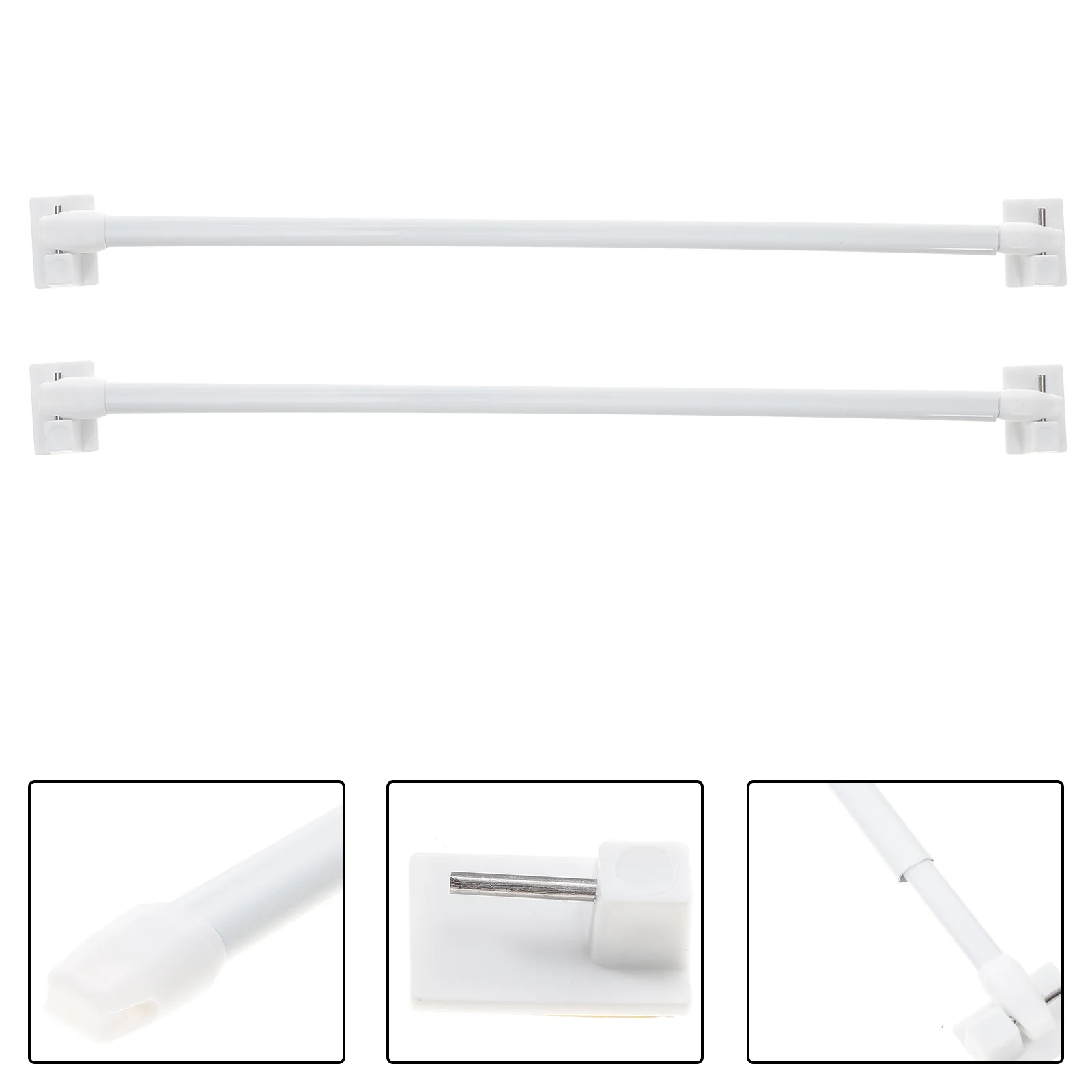 

2 Pcs Ultra Fine Stick On Extendable Screen Rods No Drilling Tension Rods for Small Large Adhesive Hooks Home Bathroom