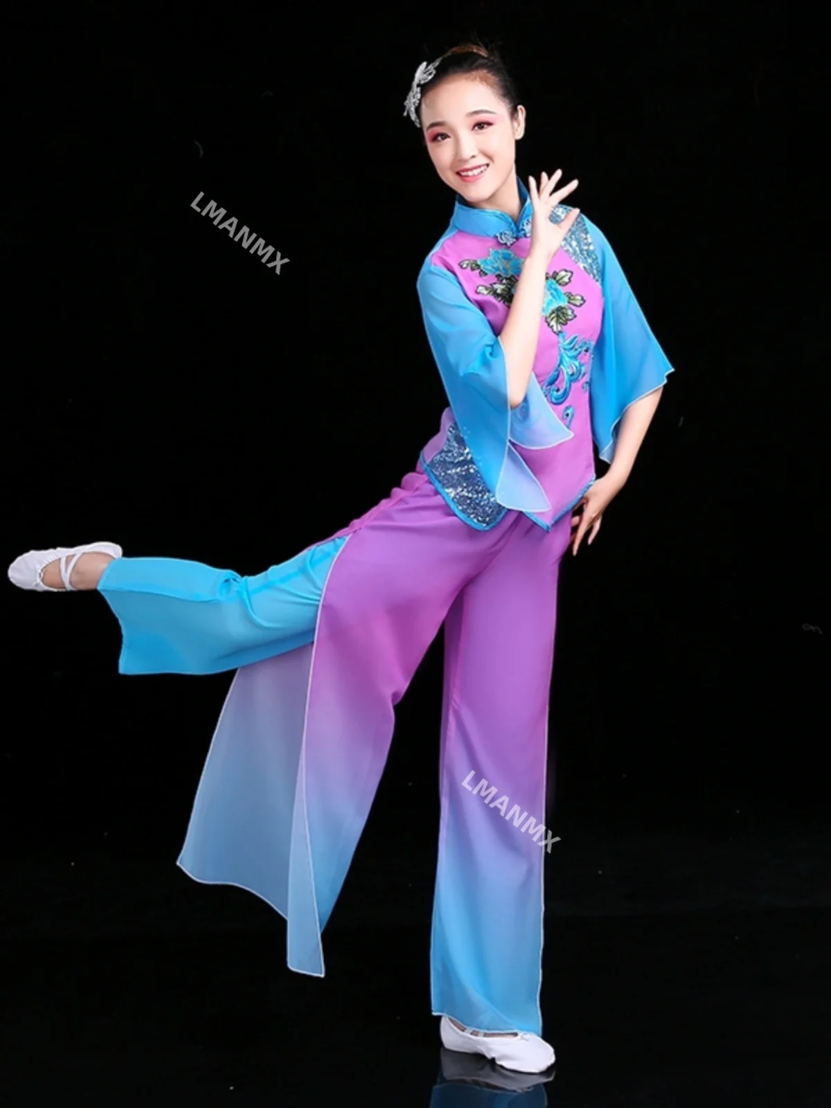 New set of ethnic performance costumes for adults, women, middle-aged and elderly square dancing fans, dance costumes