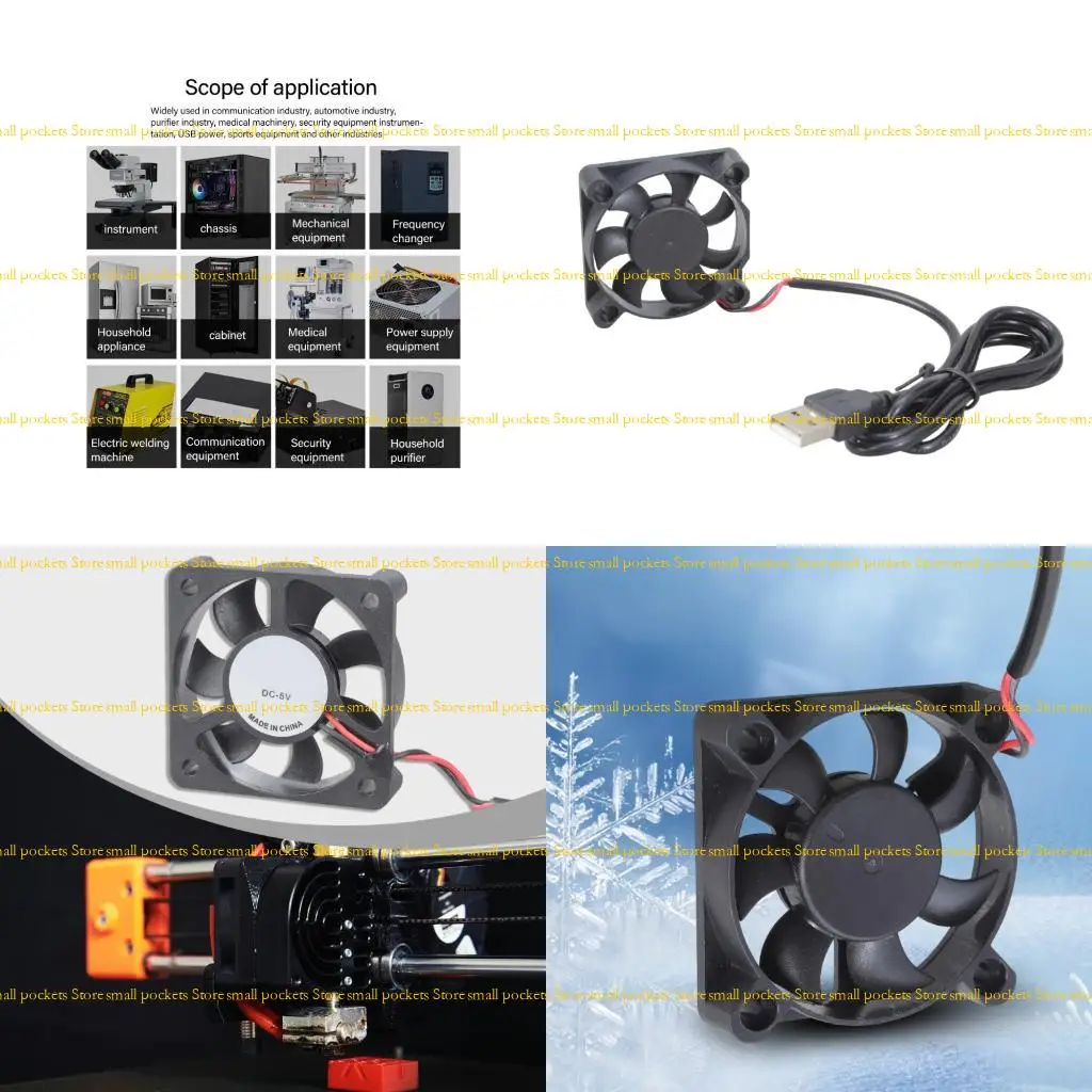 

R1WD 50mm USB Fan 5V 5010 Brushless Cooling Fan 50x50x10mm for PC Computer Case