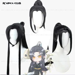 He Xuan Cosplay Wig Three Style Long Black Tian Guan Ci Fu Heaven Official's Blessing Synthetic Hair Heaswear Fan Halloween Prop