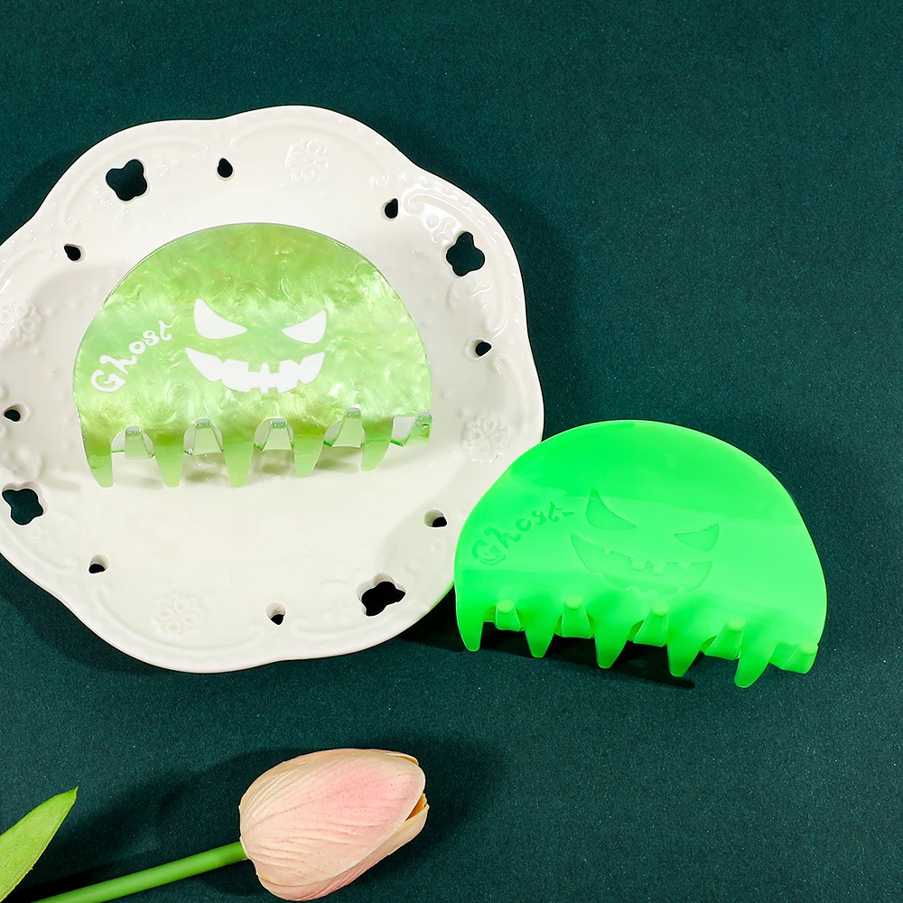 

1 шт./2 шт., заколка для волос с зелеными когтями на Хэллоуин, милые красочные заколки для волос, безопасные практичные заколки для праздничной укладки волос