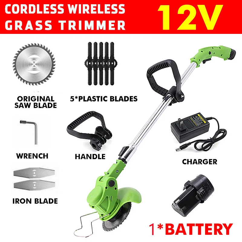 High Power Rechargeable Lithium Cordless Electric Grass Trimmer Garden Pruning Tools Factory Lawn Mower Portable Grass Cutter view 3