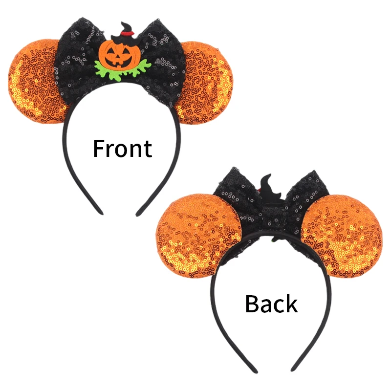 1 Stück Halloween Spaß-Haarreif mit Niedlichem Kürbis- und Fledermausmuster, Mausohren-Stirnband, Geeignet für Festivalpartys, Geschenk für Mädchen, Haaraccessoires – Detail 4